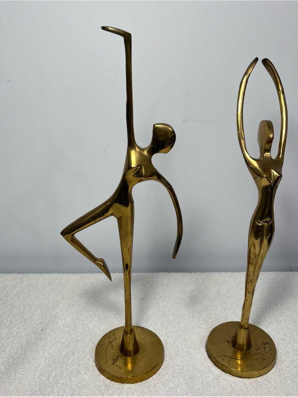 Vintage MCM Solid Brass Ballet Dancers Figurines Statues Ballerina